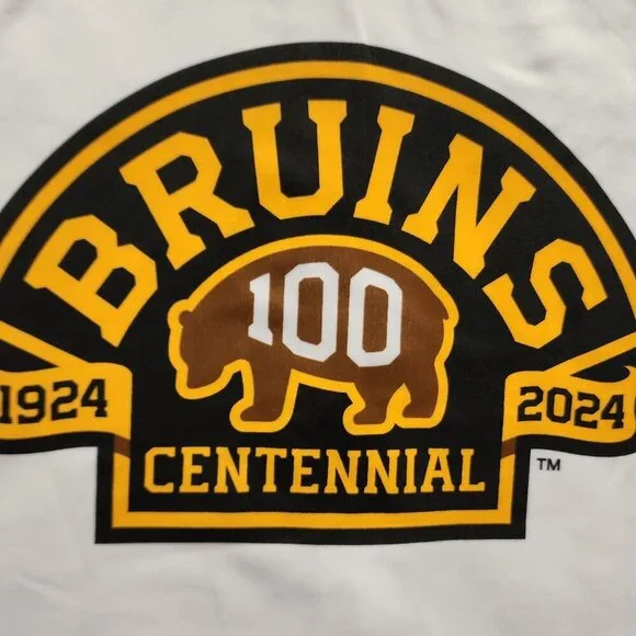 Boston Bruins 100 Centennial White Full Zip Jacket Sweatshirt - Rare